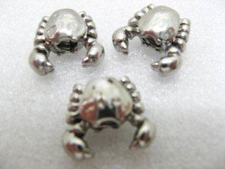 10 Alloy European Crab Metal Thread Beads ac-sp316