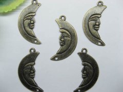(image for) 200 Bronze Crescent Moon Pendants Jewellery Finding
