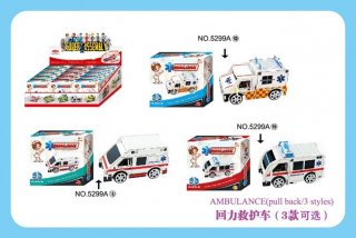 15Pcs Pull Back Ambulance Car Model Puzzle 3 Designs DIY Toy