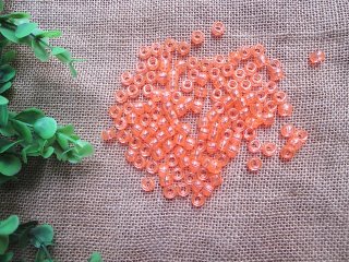 500g Transparent Orange Barrel Pony Beads Loose Bead 8mm (image for) 500g Transparent Orange Barrel Pony Beads Loose Bead 8mm