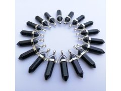 (image for) 10X Dark Blue Dinas Pendant Hexagon Prism Beads Charms Necklace