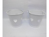 40Pcs White Hollow Mini Tin Pail Bucket 5.5cm Wedding Favor