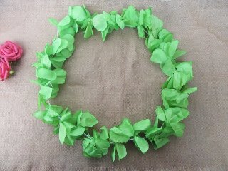 (image for) 3 x 12 Pieces Green Hawaiian Dress Party Flower Leis/Lei Petal 11cm Dia