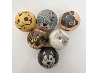 12 Anti-Stress PU Foam Dog Cat Squeeze Reliever Ball