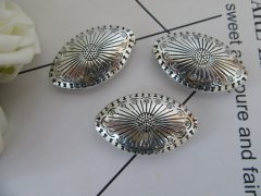 (image for) 10Pcs Alloy Antique Silver Color Oval Beads Pendants Charms