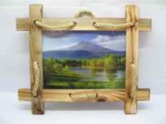 (image for) 4Pcs 7" Wall Hanging Wooden Picture Photo Frame