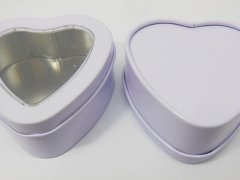 (image for) 12 Heart White Metal Tin Candy Box Wedding Favor