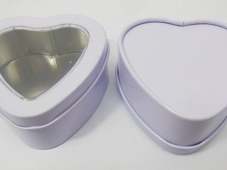 12 Heart White Metal Tin Candy Box Wedding Favor