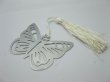 10X Silver-Metal Butterfly Bookmark w/Tassel Wedding Favor (image for) 10X Silver-Metal Butterfly Bookmark w/Tassel Wedding Favor