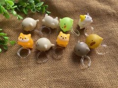 5x12Pcs Funny 3D Animal Ring Kids Gift Loot Bag Filler