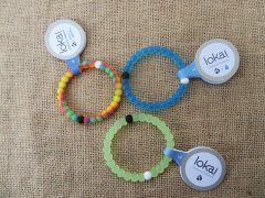 (image for) 12Pcs Rubber Beads Braclets 7cm Dia. L Size Mixed