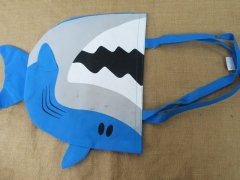 (image for) 10Pcs Funny Shark Design Non-woven Reussable Shopping Tote Bag