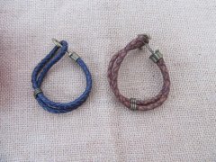 (image for) 12Pcs Handmade Leatherette Knitted Bracelets With Hook 2 Colors