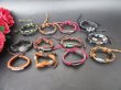 (image for) 12Pcs Fashion Leather Drawstring Tribe Bracelets Assorted