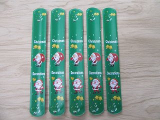 100X Christmas Reflective Magic Ruler Slap Band Bracelets Green