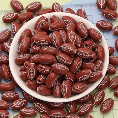 (image for) 225Pcs Brown Rugby Football Beads 17.2x11mm Suitable for Jewelry Making