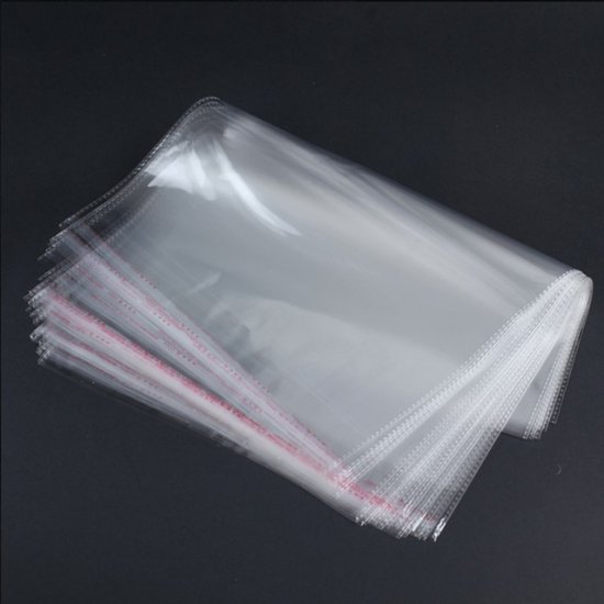 1000 Clear Self-Adhesive Seal Plastic Bags 22x24cm - Click Image to Close