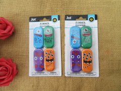 (image for) 4Sheets x 4Pcs Monster Designed Erasers Stationery Assorted