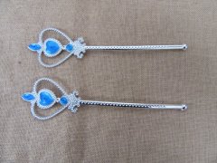 12Pcs Blue Heart Fairy Wand Magic Stick Girl Party Princess Favo