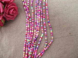 10String x 330Pc Fancy Polymer Clay Flat Round Beads Jewelry