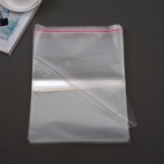 200 Clear Self-Adhesive Seal Plastic Bags 270x220mm - Click Image to Close
