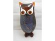 1X Blue Handmade Art Glass Owl Figurine Ornament 28cm High (image for) 1X Blue Handmade Art Glass Owl Figurine Ornament 28cm High