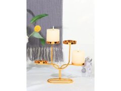 (image for) 1Pc Vintage Romantic Gold 4-Head Candle Holder Party Home Decor