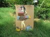 1Pc Wrought Iron Wall Art Hanging Mural Modern Shopping Girl Des