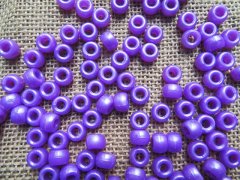 (image for) 500g Solid Purple Barrel Pony Beads Loose Bead 8mm