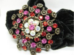 (image for) 1Pc Chic Designer Hair Clips,Rhinestone Floral Clip
