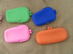 (image for) 4Pcs SILICONE Waterproof Clutch Coin Bag Twist Lock Purse Mixed 