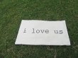 2Pcs I Love Us Words On Linen Hemp Cushion Covers Throw Pillow C