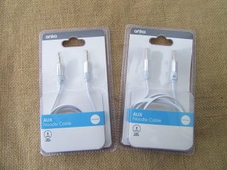 (image for) 4Pc Universal Aux Noodle Cable 1Meter Cable Length