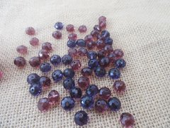 (image for) 450g (400Pcs) Purple Rondelle Faceted Crystal Beads 10mm Mixed