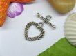 (image for) 50sets Metal Heart Toggle Clasp yw-ac-tc54