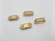 (image for) 20 Golden Rhinestone Oval 2-strands Spacer Bar Clasps