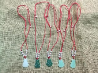 10Pcs Jade Glass Pendant Necklace Buddha KwanYin HealingFengshui