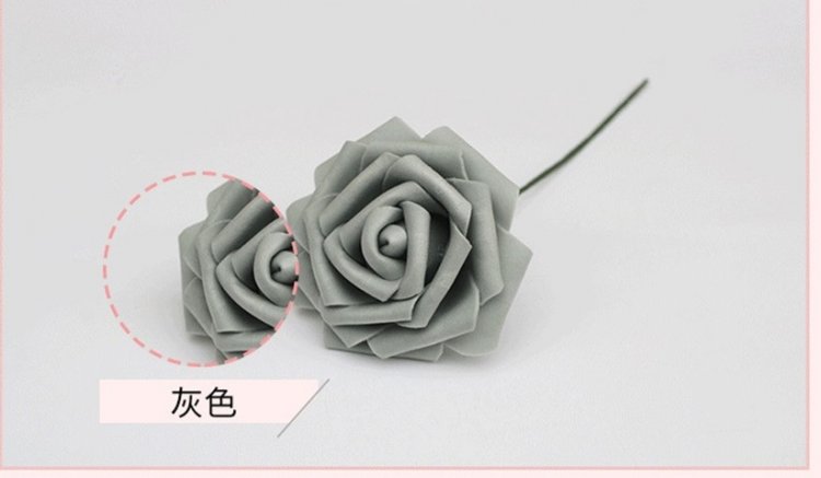 25Pcs Gray Rose Artificial Foam Flower Hair Pick Wedding Favors - Click Image to Close