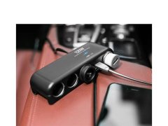 (image for) 2Pcs Portable 120w Four Socket 2 USB Cigarette Charger