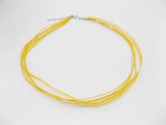 (image for) 100 Yellow Multi-stranded Waxen & Ribbon For Necklace