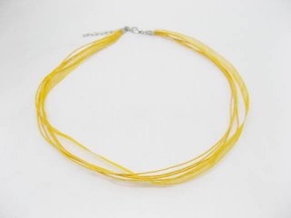 100 Yellow Multi-stranded Waxen & Ribbon For Necklace