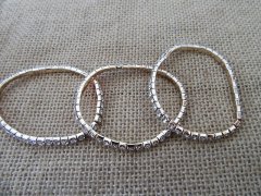 (image for) 12Pcs Elastic Sparkling Rhinestone Bracelet Women's Jewellery