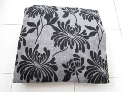 (image for) 2Pcs HQ Grey Chrysanthemum Hemp Pillow Cushion Covers 43cm