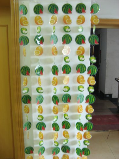 1X Fruit Cartoon Curtain with Curtain Rod - Click Image to Close