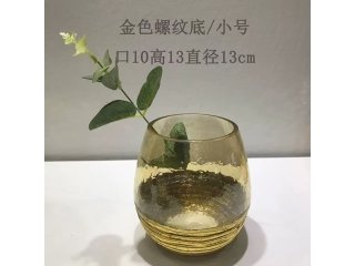 1Pc Exquisite Glass Vase Round Shape Luxury Home Decor (image for) 1Pc Exquisite Glass Vase Round Shape Luxury Home Decor