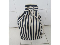 (image for) 1X Blue & Ivory Stripe Lady Knapsack Backpack Bag