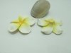 20Pcs White Fimo Beads Frangipani Flower Jewellery Finding 45mm