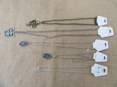 (image for) 12Pcs Unique Metal Chain Necklace with Assorted Pendant