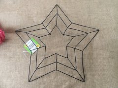 (image for) 24X Star Wreath Ring Frame Base Wire Ring DIY Decoration Craft