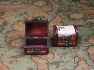 10Pcs Mini Vintage Lock Jewelry Treasure Chest Case Handmade Woo